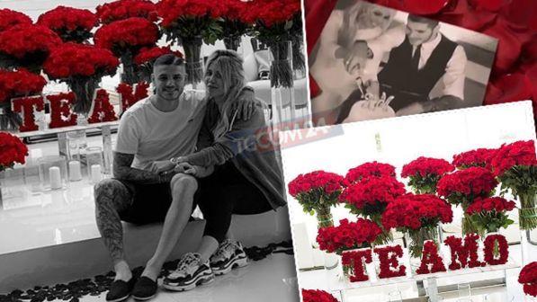 Wanda e Mauro Icardi, 5.000 rose per l'anniversario