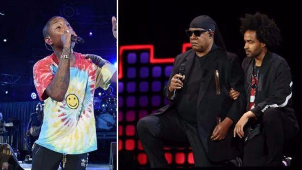 Stevie Wonder, Pharrell Williams... tutti in ginocchio per l'America e contro Trump