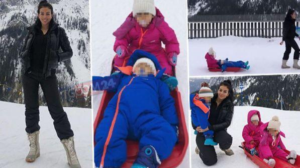 Georgina Rodriguez sulla neve con i figli di Ronaldo