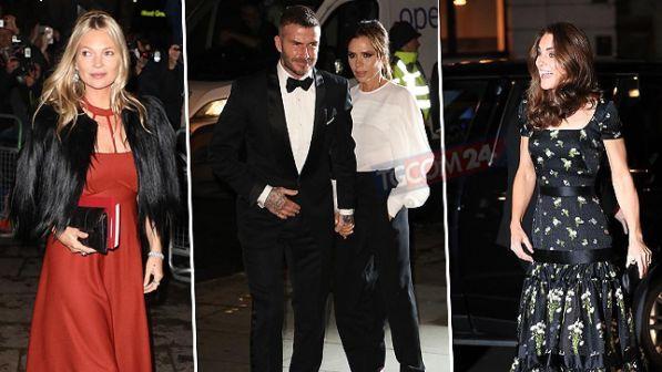 Kate Middleton alla serata di gala con i Beckham e la Moss