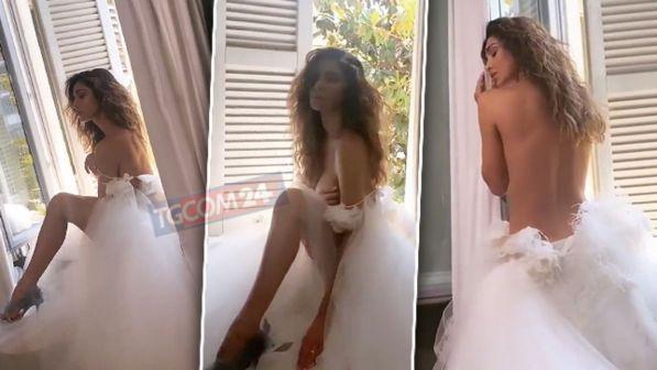 Belen, weekend in famiglia con prove di nozze hot