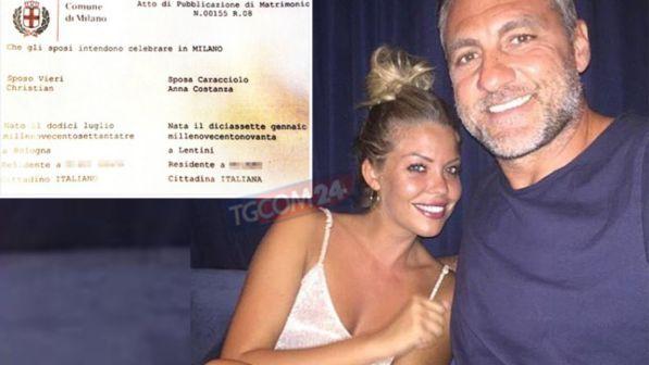 Caracciolo e Vieri si sposano, ecco le pubblicazioni
