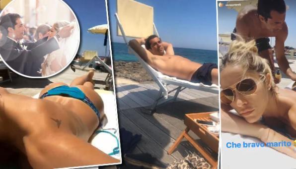 Elena Santarelli, massaggi hot per la "terza" luna di miele