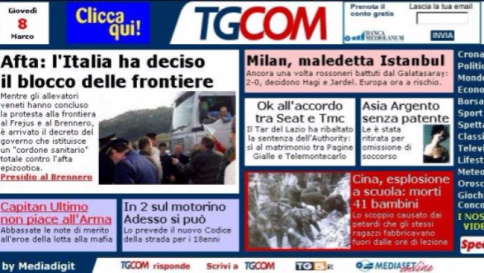 Tanti auguri Tgcom24: sono passati 15 anni da quella prima pagina