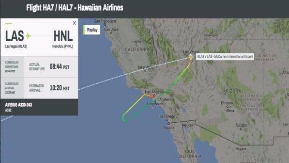 Lite per una coperta a pagamento: volo per le Hawaii rientra a Los Angeles