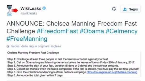 WikiLeaks, Usa non esclude grazia a Manning in cambio di Assange