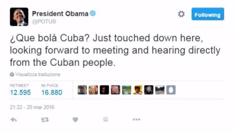 Messaggio di Obama ai cubani