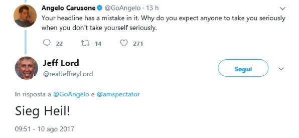 Saluto nazista su Twitter: Cnn licenzia commentatore Jeffrey Lord