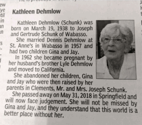 Usa, il necrologio shock dei figli di una 80enne: "Mamma non ci mancherai"