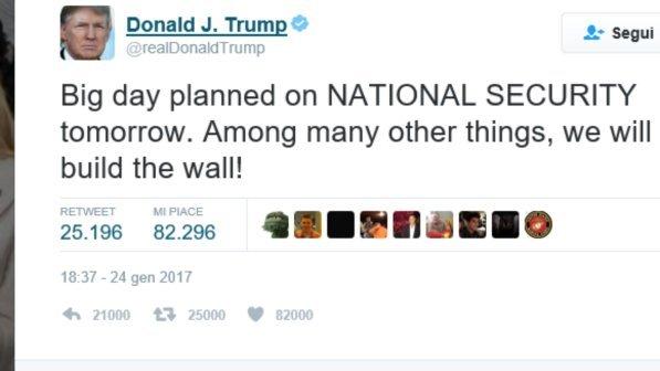 Usa, Trump annuncia: costruiremo il muro al confine col Messico