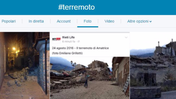 Terremoto in Centro Italia, la diretta Twitter