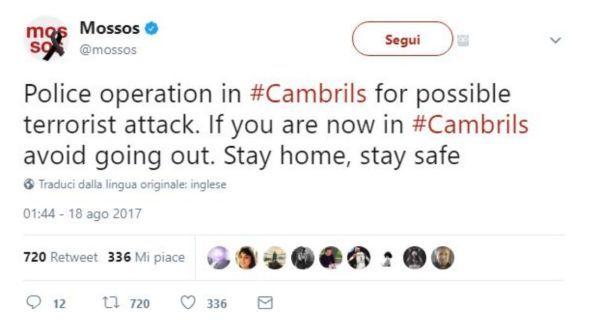 Catalogna, operazione di polizia in corso a Cambrils