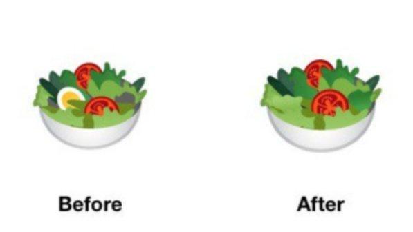Google preferisce l'insalata vegana: dall'emoticon sparisce l'uovo