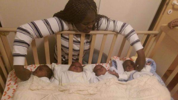 Cinque mesi fa il parto quadrigemellare, oggi mamma Judith chiede aiuto