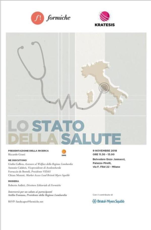 Milano, al Palazzo Pirelli l'evento "Lo Stato della Salute"