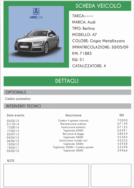 Da ArielCar la carta dʼidentità delle auto usate