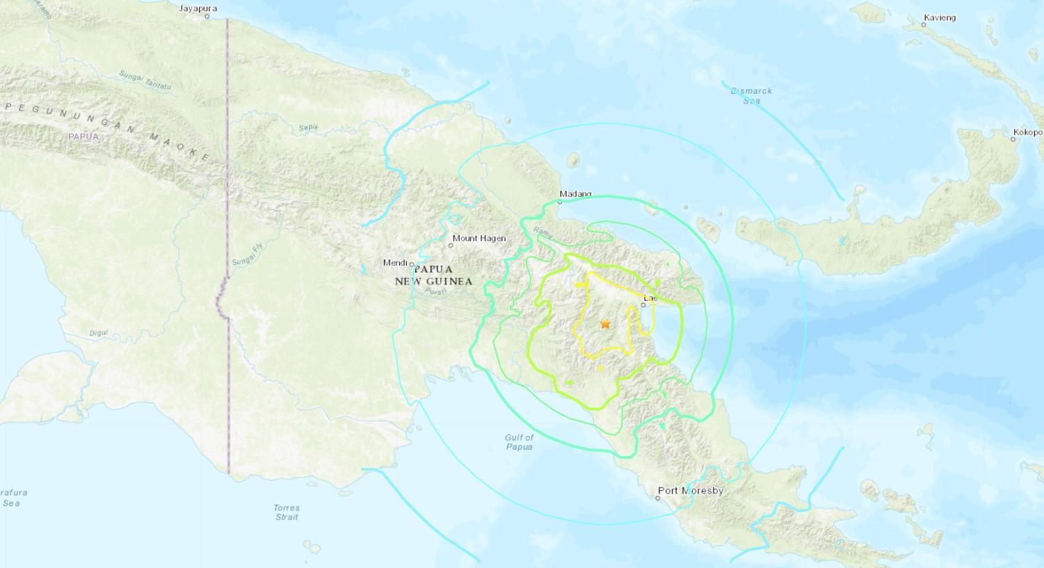 Forte scossa di terremoto a Papua Nuova Guinea: magnitudo 7.2