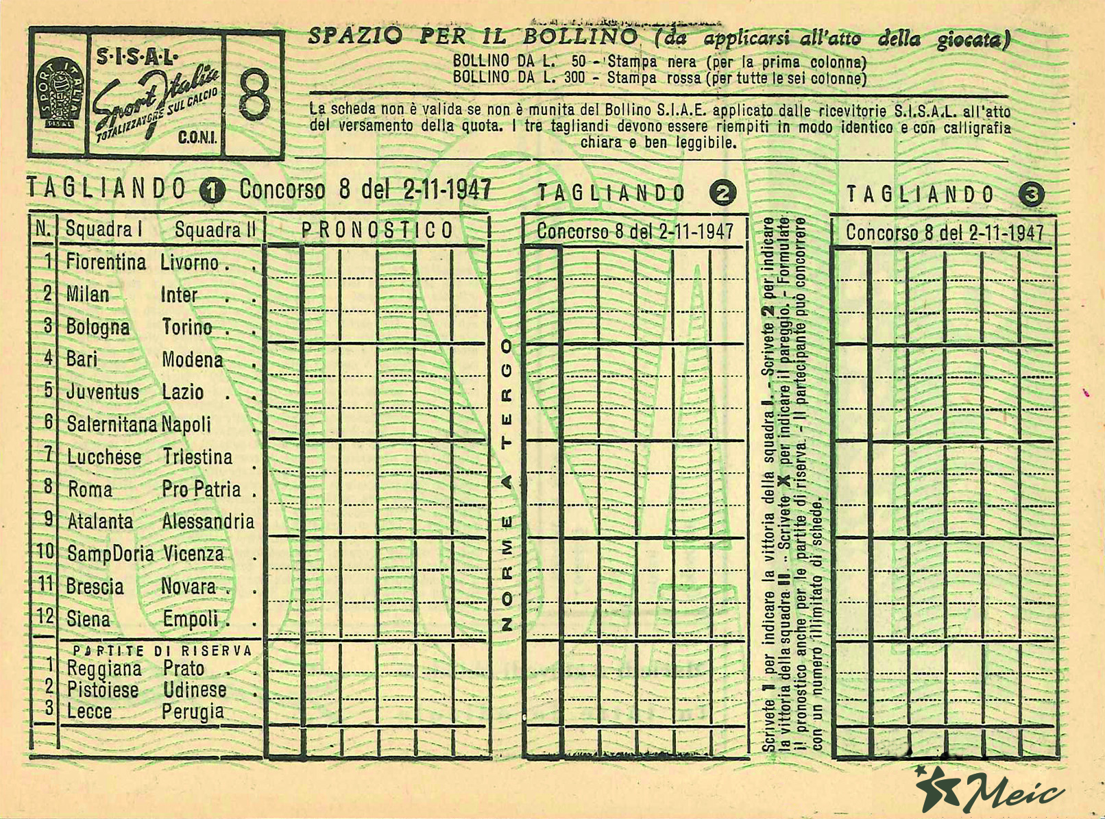 Totocalcio, la schedina compie settantÊ¼anni