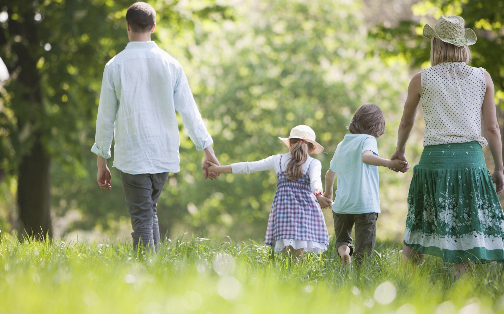 famiglia, natura, verde, primavera, estate