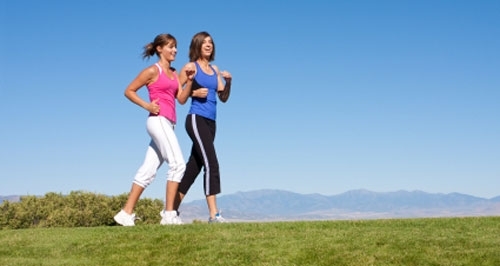 jogging, fitness, prato, primavera
