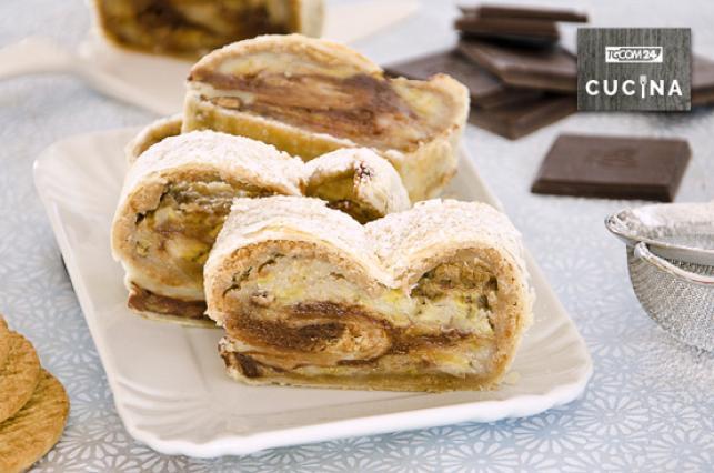 Strudel banana e cioccolato