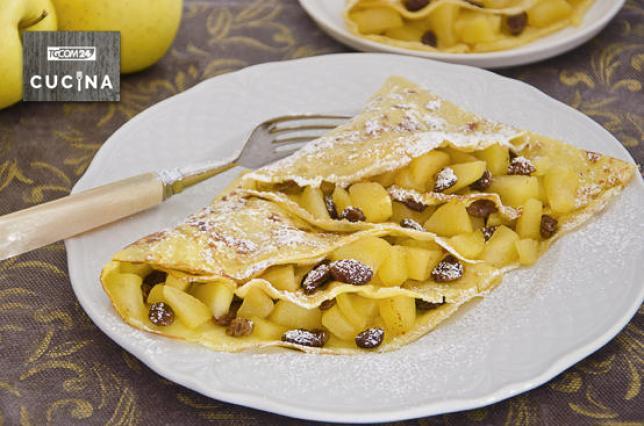 Crepes mele e uvetta