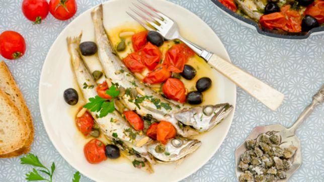 Merluzzo con olive e capperi