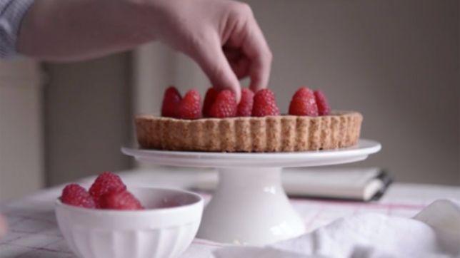 Crostata di lamponi e cioccolato