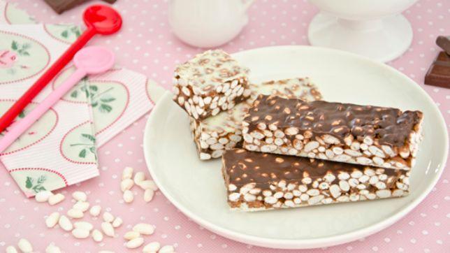 Barrette di riso soffiato e cioccolato