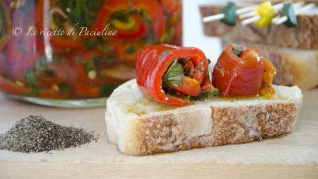 Involtini di peperoni sott’olio