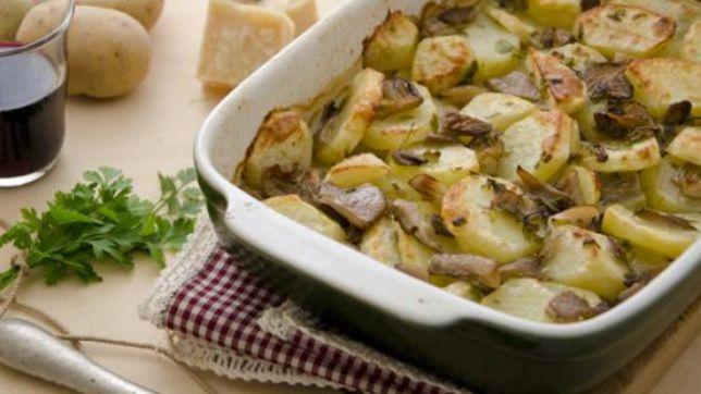 Funghi e patate al forno