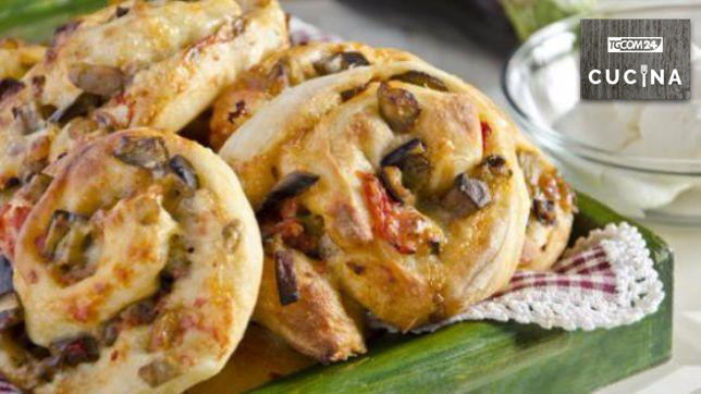 Girelle di pizza alle melanzane