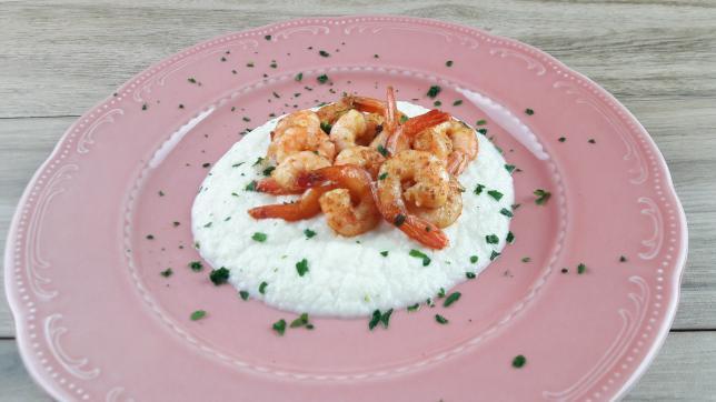 Gamberi alla paprika su crema di cavolfiore