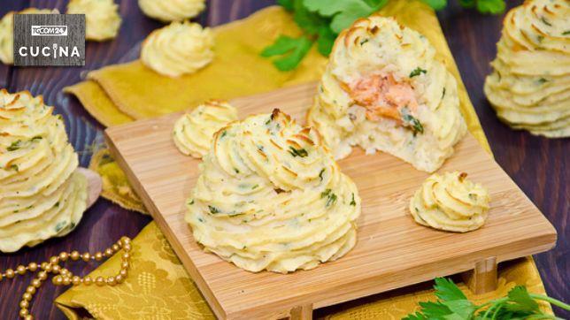 Patate duchessa al salmone