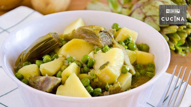 Zuppa di carciofi e piselli