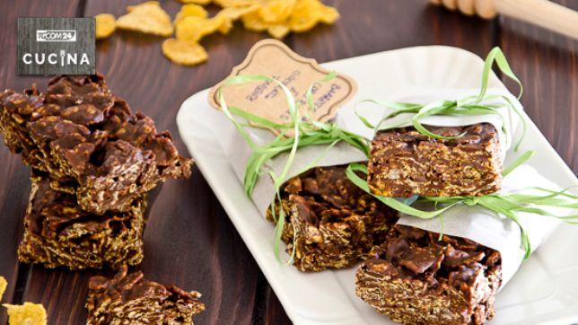 Barrette di corn flakes e cioccolato