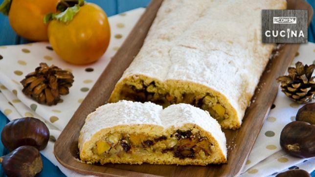 Strudel di castagne e cachi