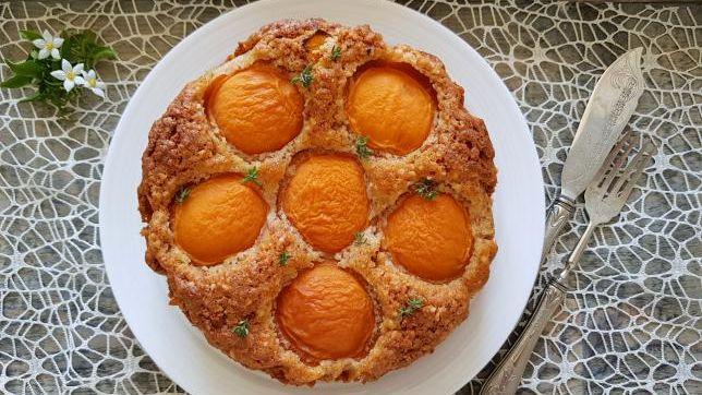 Torta albicocche mandorle e vaniglia