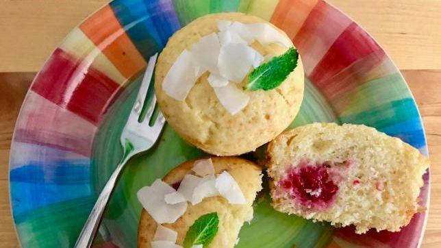 Muffin ai lamponi e cocco