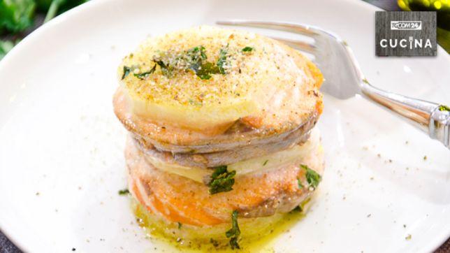 Millefoglie di salmone e patate: alternanza di bontà