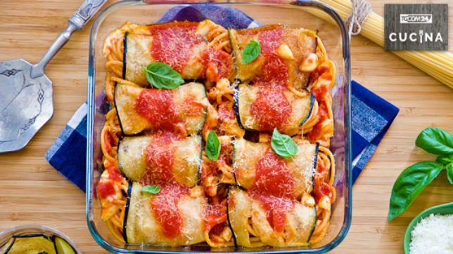 Involtini di melanzane e spaghetti